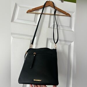 Montana West Black Crossbody Bag with Gold Hardware